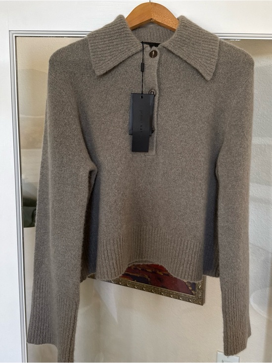 Jenni Kayne Sweaters - Jenni Kayne Cashmere Stevie Polo Pewter Sz Small BNWT Retail $495